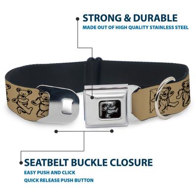 Show full view: Buckle-Down Grateful Dead Dancing Bears Dog Collar, Medium: 16 to 23-in neck, 1.5-in wide slide 4 of 8