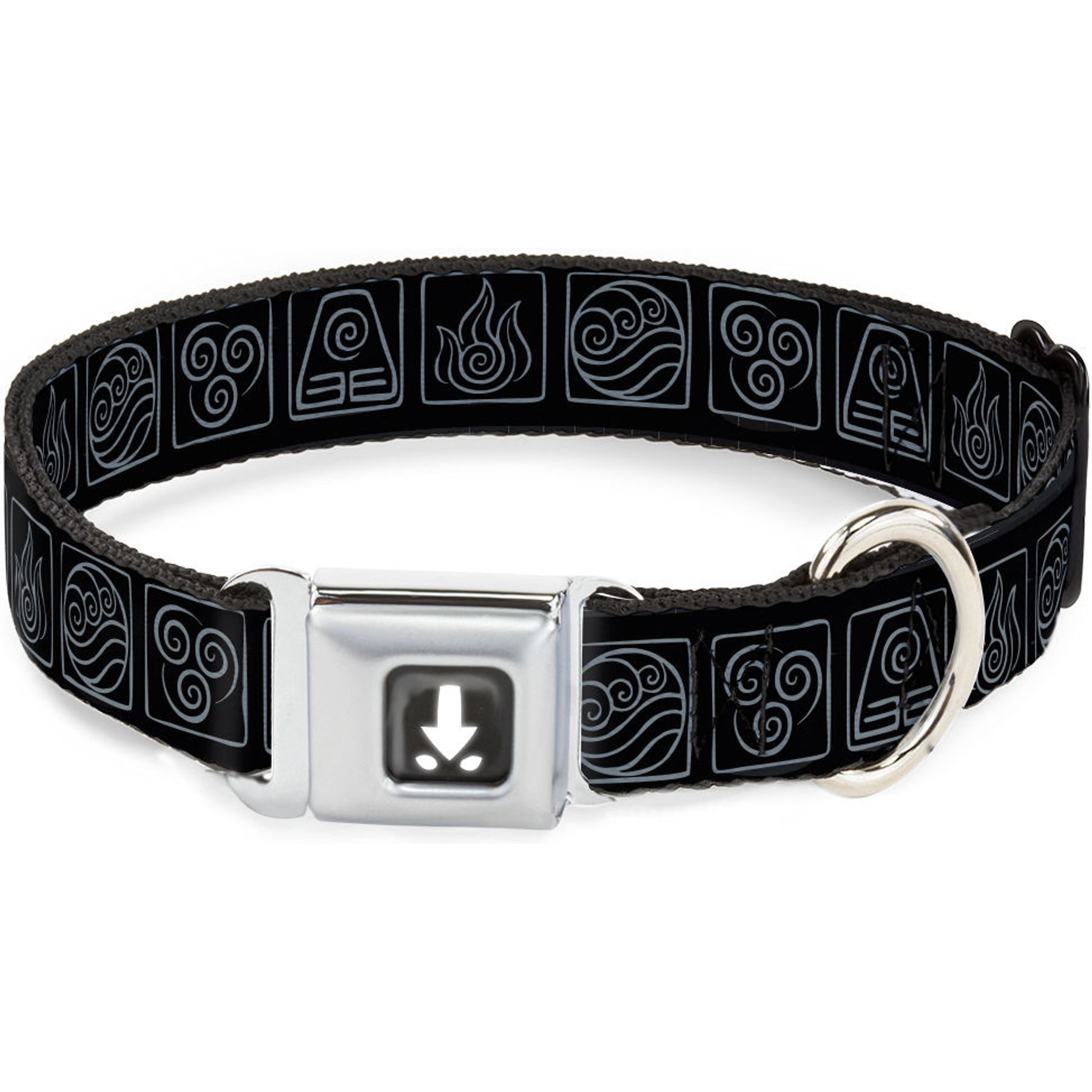 Buckle-Down Nickelodeon Avatar Last Airbender Bending Element Icons Dog Collar, Medium: 11 to 16.5-in neck, 1-in wide