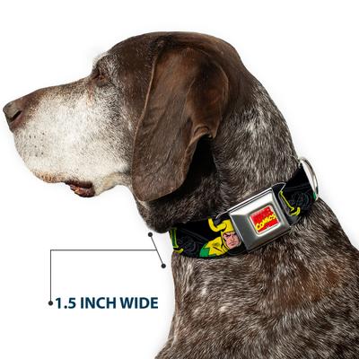 Show full view: Buckle-Down Marvel Comics Loki in Action Dog Collar, Small: 9.5 to 13-in neck, 1-in wide slide 7 of 8