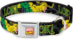Buckle-Down Marvel Comics Loki in Action Dog Collar, Small: 9.5 to 13-in neck, 1-in wide