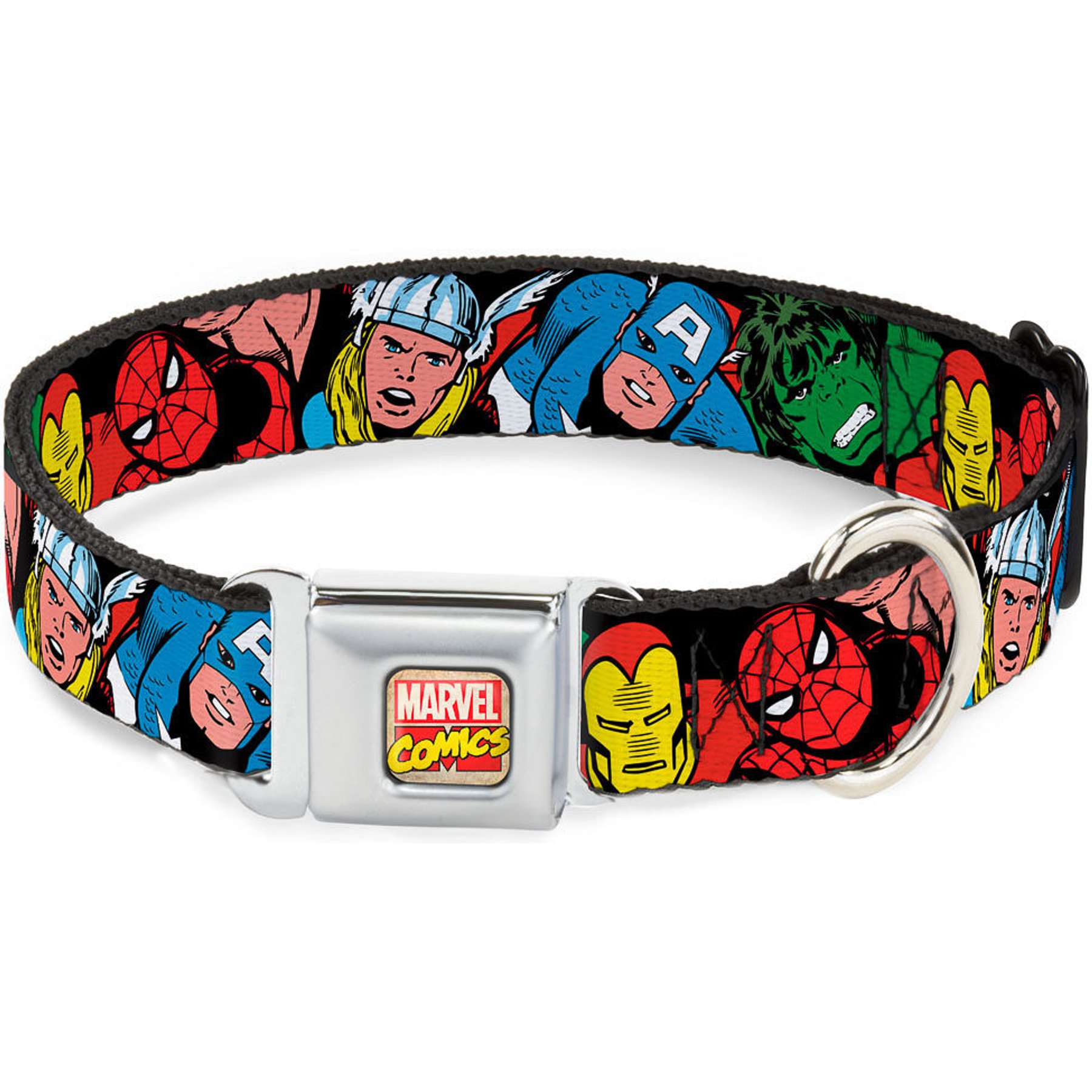 Buckle-Down Marvel Comics Dog Collar, Small: 9.5 to 13-in neck, 1-in wide