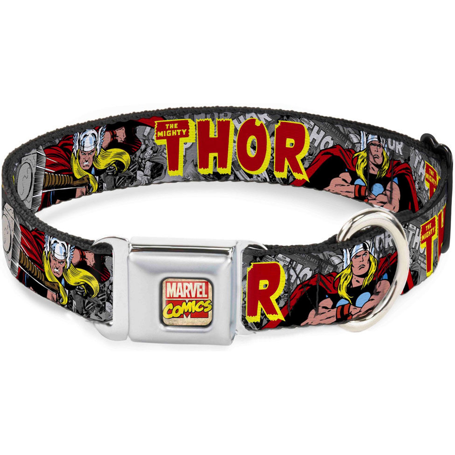 Buckle-Down Marvel Comics The Mighty Thor Action Poses Dog Collar, Medium: 11 to 16.5-in neck, 1-in wide