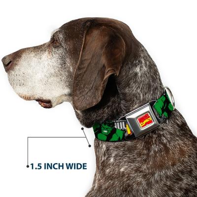 Show full view: Buckle-Down Marvel Comics The Incredible Hulk Action Poses Dog Collar, Large: 20 to 31-in neck, 1.5-in wide slide 7 of 8