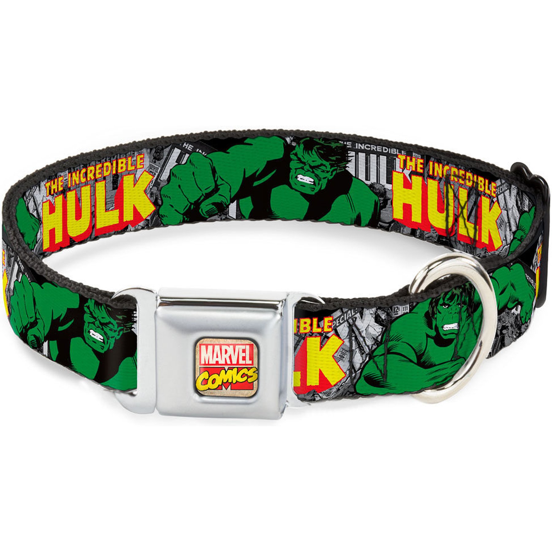 Buckle-Down Marvel Comics The Incredible Hulk Action Poses Dog Collar, Medium: 16 to 23-in neck, 1.5-in wide