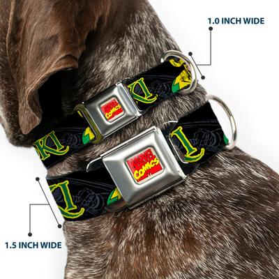 Show full view: Buckle-Down Marvel Comics Loki in Action Dog Collar, Small: 9.5 to 13-in neck, 1-in wide slide 2 of 8
