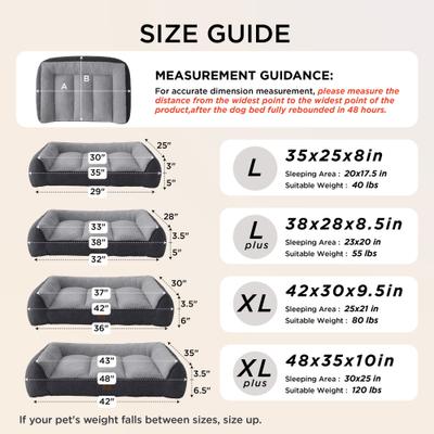 Show full view: Bedsure Orthopedic Extra Thick Supportive Dog Bed with Waterproof Washable Cover, Beige, X-Large slide 5 of 8