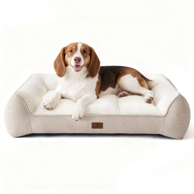 Bedsure Bedsure SupportMax Orthopedic Waterproof Removable Cover Dog Sofa Bed, Beige, Medium