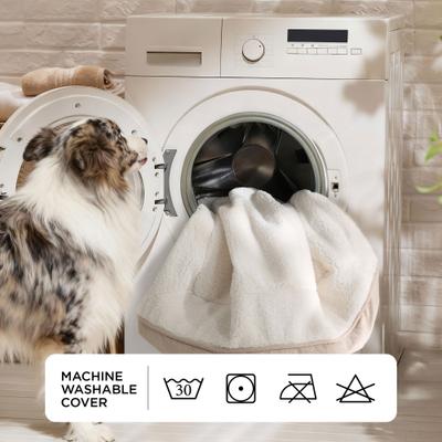 Show full view: Bedsure Orthopedic Extra Thick Supportive Dog Bed with Waterproof Washable Cover, Beige, X-Large slide 7 of 8