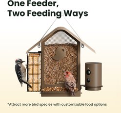 Birdfy Metal V Camera Bird Feeder Squirrel-Proof Suet Holder Slow Motion with AI Subscription, Brown, 1.5-L slide 2 of 9