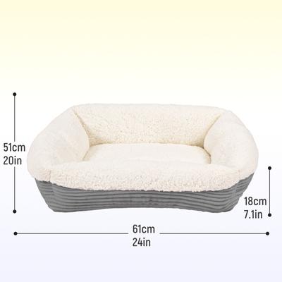 Show full view: Niubya Indoor Furniture Style Sofa Dog & Cat Bed with Slip Resistant Bottom, Grey slide 2 of 10