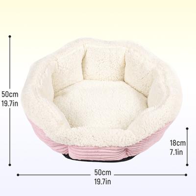 Show full view: Niubya Round Indoor Furniture Style Sofa Dog & Cat Bed with Slip-Resistant Bottom, Pink slide 2 of 10