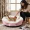 Show in main carousel: Niubya Round Indoor Furniture Style Sofa Dog & Cat Bed with Slip-Resistant Bottom, Pink slide 6 of 10