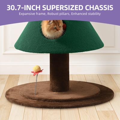 Show full view: Wooflex House Party Decoration Christmas 60-in Fleece Cat Tree Tower & 2 Condos, Green, Large slide 5 of 9