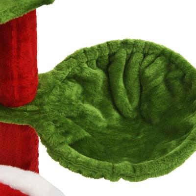 Show full view: Wooflex Christmas Decor 54-in Fleece Cat Tree Tower & Condo with Top Perches Hammock & Scratching Posts, Red slide 9 of 9
