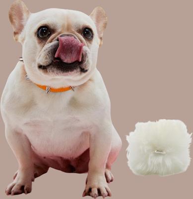 Show full view: EYS Furbul Sustainable Handmade Long Wool Sheepskin Snuggle Ball Plush Dog Toy, Ivory slide 5 of 8