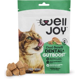 WellJoy Chicken Flavored Cat Dental + GutBoost Treats, 3.2-oz pouch, 120 count