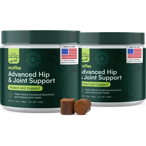 Wuffes Advanced Hip & Joint Supplement with Glucosamine & Chondroitin Pork Liver Flavored Soft Chews for Small & Medium Dogs, 120 count