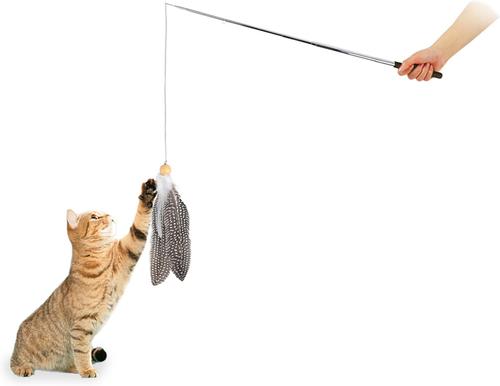 Show full view: allforpaws Natural Instinct Swirling Feather Wand Teaser Cat Toy slide 2 of 5