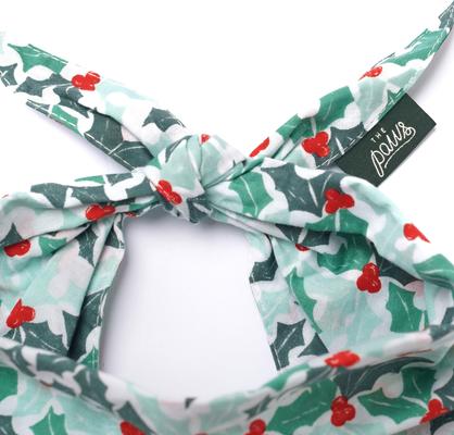 Show full view: The Paws Yule Cotton Dog Bandana, Green, Large slide 5 of 6