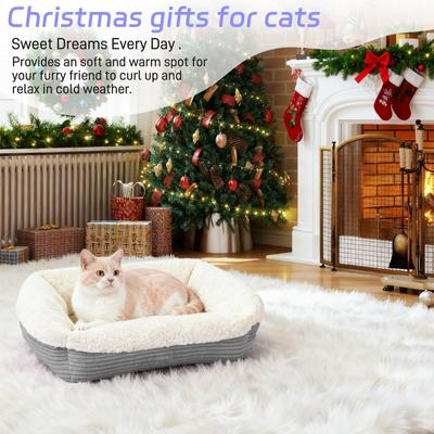 Show full view: Niubya Indoor Furniture Style Sofa Dog & Cat Bed with Slip Resistant Bottom, Grey slide 3 of 10