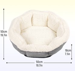 Niubya Round Indoor Furniture Style Sofa Dog & Cat Bed with Slip-Resistant Bottom, Grey slide 2 of 9