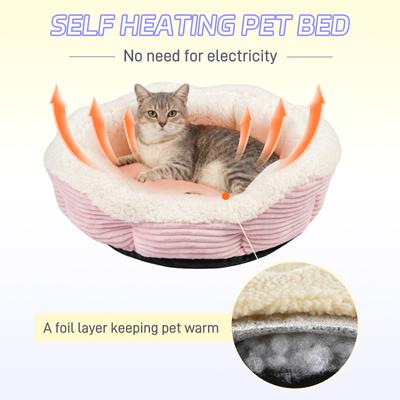 Show full view: Niubya Round Indoor Furniture Style Sofa Dog & Cat Bed with Slip-Resistant Bottom, Pink slide 4 of 10