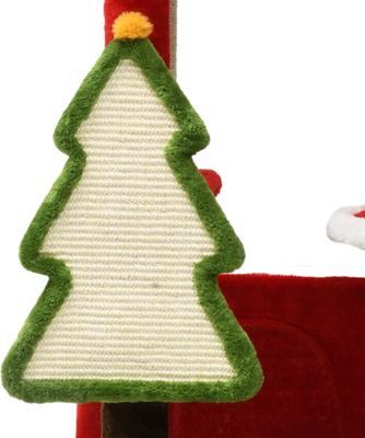Show full view: Wooflex Christmas Decor 75-in Fleece Cat Tree Tower & Condo with Top Perches Hammock & Scratching Posts, Red slide 6 of 8