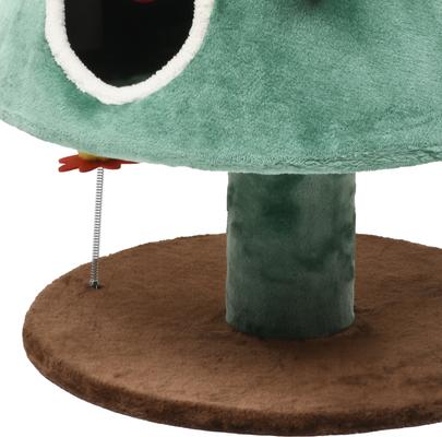 Show full view: Wooflex 2-Tier Christmas Play Activity Center 63-in Fleece Cat Tree Tower with Festive Teaser Toy, Green slide 7 of 10