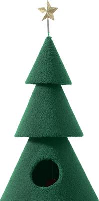 Show full view: Wooflex House Party Decoration Christmas 60-in Fleece Cat Tree Tower & 2 Condos, Green, Large slide 8 of 9