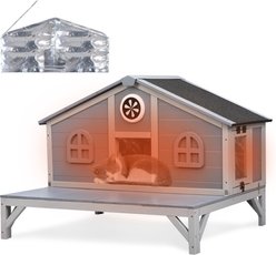 Coziwow Wooden Outdoor Cat House, Grey