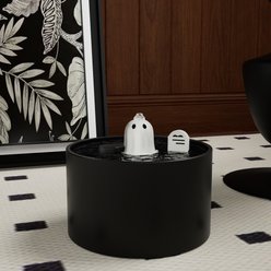 Happy & Polly Ghost Non-skid Ceramic Dog & Cat Water Fountain, 50-oz