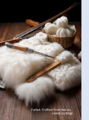 EYS Furbul Sustainable Handmade Short Wool Sheepskin Snuggle Ball Plush Dog Toy, Ivory slide 2 of 6