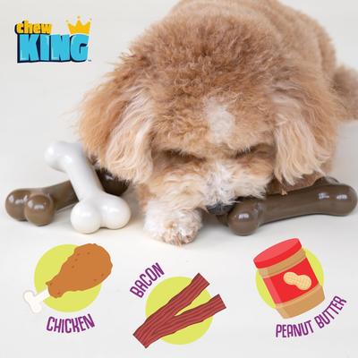Show full view: Chew King by Mammoth Flavored Nylon Bones Tough Dog Chew Toy, Small, 3 count slide 7 of 8