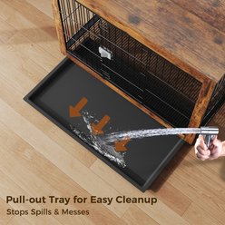Rupzen Decorative Side Table Indoor Dog Crate, Brown, 43 Inch slide 2 of 9
