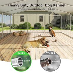 Xbrigh Heavy Duty Outdoor Galvanized Enclosure Dog Kennel with Waterproof Cover & Security Lock, Silver, X-Large slide 2 of 8