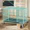 Show in main carousel: Xbrigh Indoor Heavy Duty Steel Escape Proof Double Door Dog Crate with Removable Tray & Wheels, Green, 48 inch slide 5 of 9