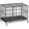 Show in main carousel: Xbrigh Indoor Heavy Duty Steel Escape Proof Double Door Dog Crate with Removable Tray & Wheels, Black, 42 inch slide 1 of 9