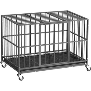XBRIGH Indoor Heavy Duty Steel Escape Proof Double Door Dog Crate