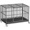Show in main carousel: Xbrigh Indoor Heavy Duty Steel Escape Proof Double Door Dog Crate with Removable Tray & Wheels, Black, 48 inch slide 1 of 10