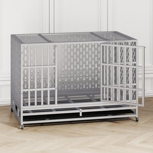 XBRIGH Indoor Heavy Duty Steel Escape Proof Double Door Dog Crate