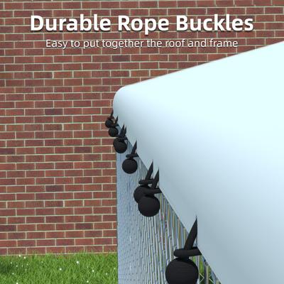 Show full view: Xbrigh Heavy Duty Outdoor Galvanized Enclosure Dog Kennel with Waterproof Cover & Security Lock, Silver, X-Large slide 6 of 9