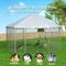 Show in main carousel: Xbrigh Heavy Duty Outdoor Galvanized Enclosure Dog Kennel with Waterproof Cover & Security Lock, Silver, Large slide 9 of 10