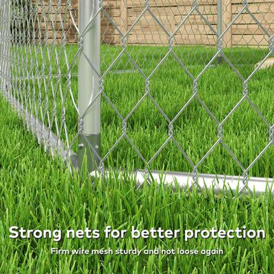 Show full view: Xbrigh Heavy Duty Outdoor Galvanized Enclosure Dog Kennel with Waterproof Cover & Security Lock, Silver, Large slide 7 of 10