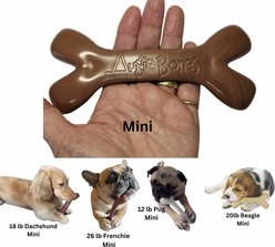 Augie Bones Mini Bacon Plant Based Tough Dog Chew Toy, Brick Red, 6.5-in, 1 count slide 2 of 3