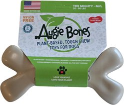 Augie Bones Mini Peanut Butter Plant Based Tough Dog Chew Toy, Tan, 6.5-in, 1 count