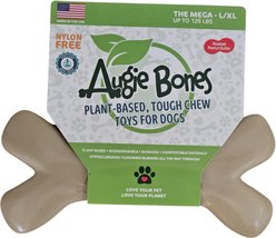 Augie Bones Mega Peanut Butter Plant Based Tough Dog Chew Toy, Tan, 9.5-in, 1 count