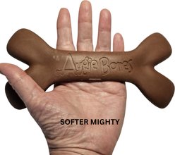 Augie Bones Mighty Softer Bacon Puppy & Senior Dog Chew Toy, Brick Red, 7.5-in, 2 count slide 2 of 4