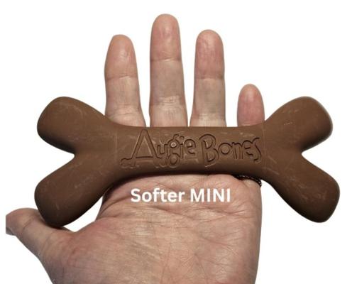 Show full view: Augie Bones Mini Softer Bacon Plant Based Puppy & Senior Dog Chew Toy, Brick Red, 6.5-in, 2 count slide 3 of 3