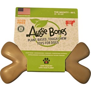 Augie Bones Mighty Beef Plant Based Tough Dog Chew Toy, Brown, 7.5-in, 1 count