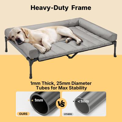 Show full view: Veehoo Elevated Dog Bed with Bolster Mat, Sky Grey, X-Large A slide 8 of 10
